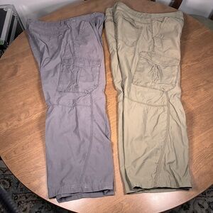 Eastern Mountain Sports Cargo Pants Bundle of 2 Men's 36x28 Gray + Green